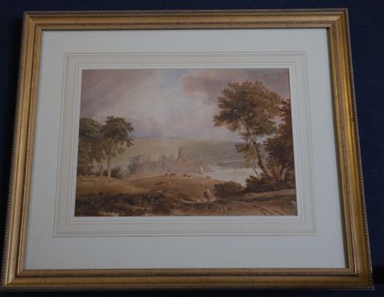 Anthony Vandyke Copley Fielding (1787-1855) Pembroke Castle 9.5 x 13.5in.